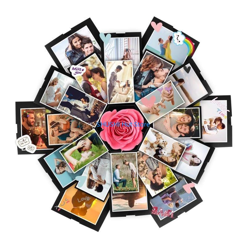 

DIY Handmade Photo Album Gift Box Multilayer for Creative Surprise Box for Valentine s Day Wedding Birthday Gift D57B China Mainland