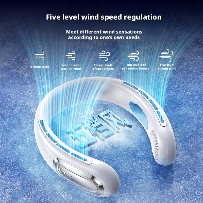 Ice Cooling Neck Fan, Bladeless Portable Hands-Free Wearable Mini Fan, 360° Circulating Cold Air Quiet Fan