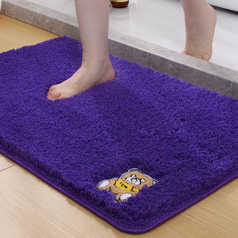 Bathroom Floor Mat, Water-Absorbent Bathroom Foot Mat, Non-Slip Mat, Carpet Mat, Toilet Door Mat, Household Plush Special Mat