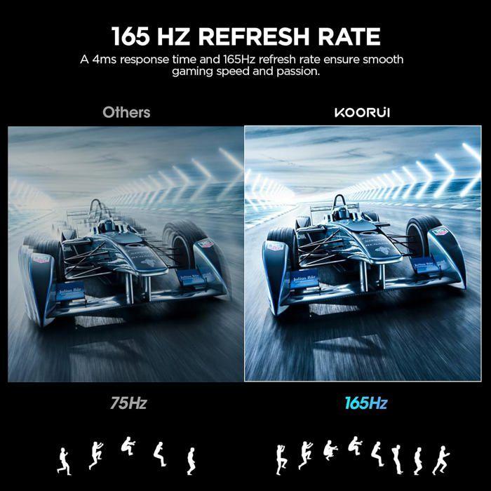 Ecran PC Gaming Incurvé - KOORUI 24E6CA - 23.6" FHD - Dalle VA 1800R- 165 Hz - 2xHDMI 1.4,1xDisplayPort