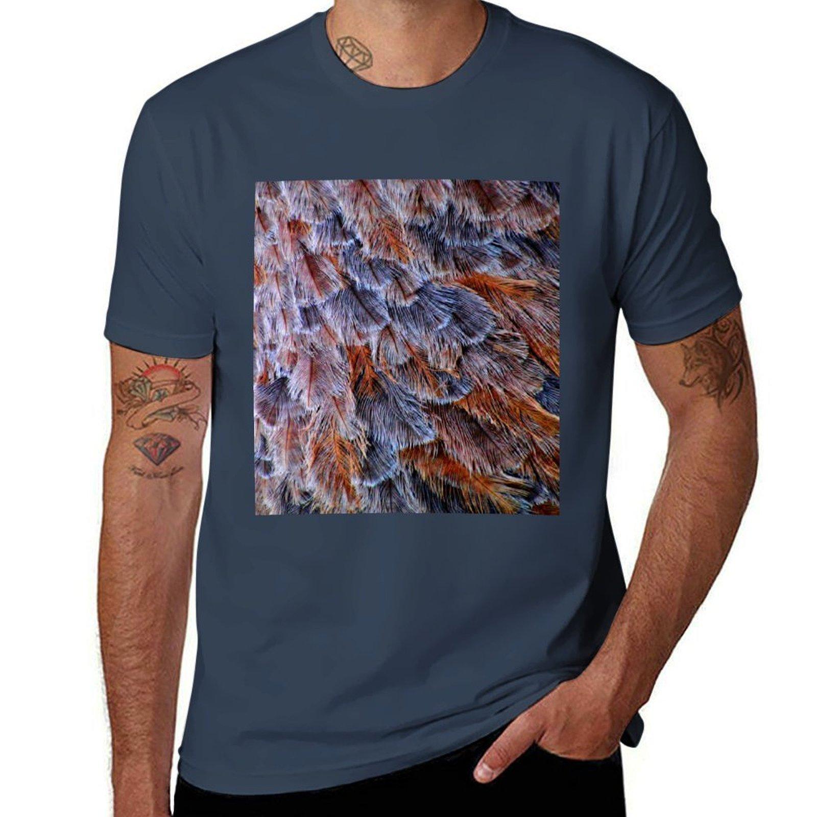 Feathers Tshirt Casual All Match Short Sleeve Tshirt S