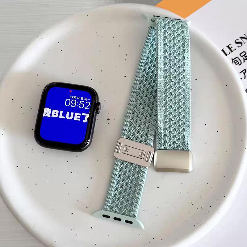 Nylon Woven Magnetic Watch Band For 49mm 46mm 45mm 44 42 41mm Men'S Women'S Knitted Nylon Watch Band for IWatch Series 10 9 8 7