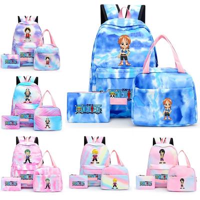 3Pcs Set One Piece Girls Backpack Women High School Bags Knapsack Waterproof Student Bookbag Laptop Mochila Rucksack