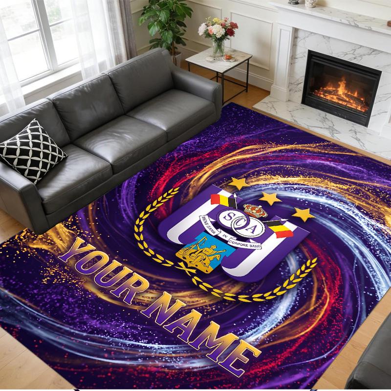 Crystal Velvet Rug Custom Name Text, Soft Non Slip Floor Mat Home DecorAnderlecht FC