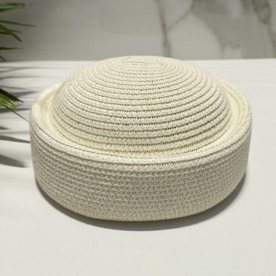 Stewardess Hat Lightweight Breathable UV Protection Straw Hat Outdoor Beach Sun Hat Summer Accessory
