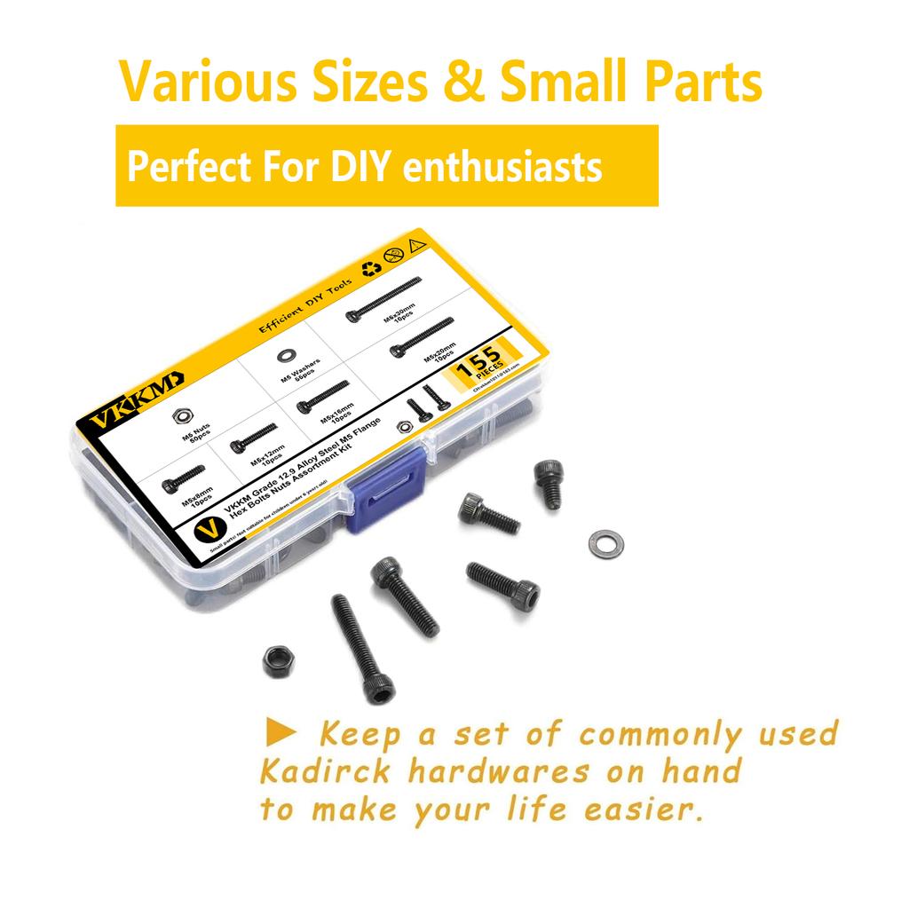 155 Black Cylindrical Head Socket Head Screw Kit, Socket Head Screw Kit.