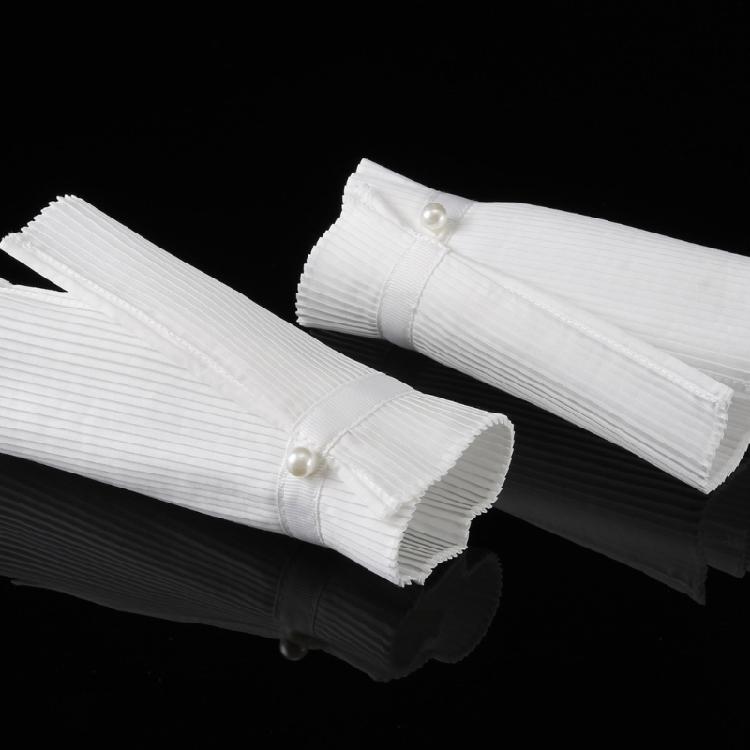 Victorian Ruffled Neck Cuff False Collar and Faux Wrist Cuffs Set for Halloween Costumes and Historical Role Play Event