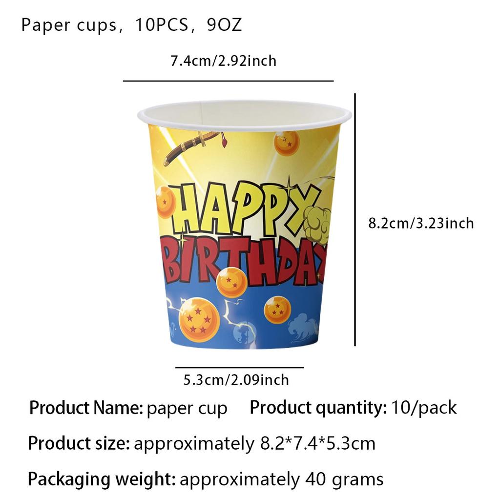 Dragon Ball Geburtstag Dekoration Set Tischdecke Teller Serviette Becher Kuchen Deko Partyhut Babyparty Dragon Ball Partygeschenke
