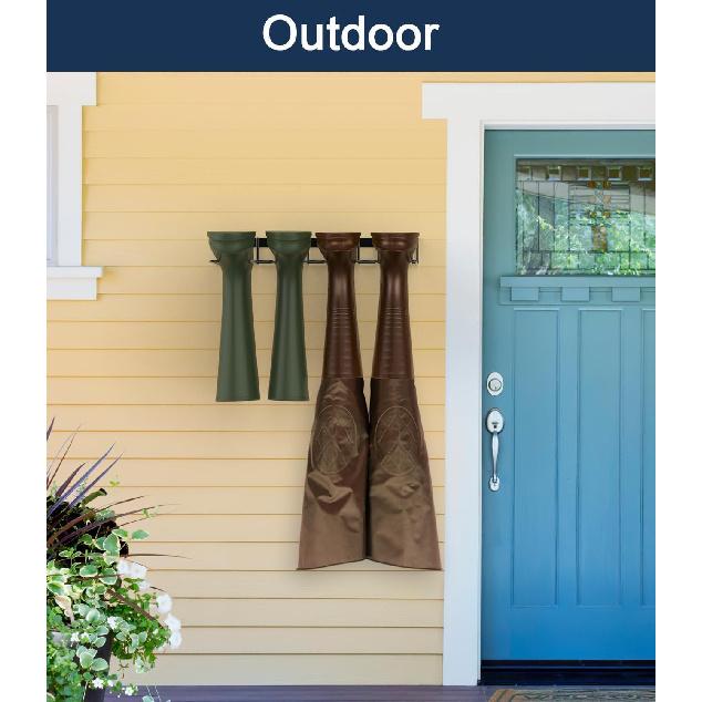 Boot Rack Wader Hanger Wall Mounted- (4 Pair) Sturdy Metal Boot Organizer, Tall Shoe Holder for Closet, Entryway, Indoor, Garage