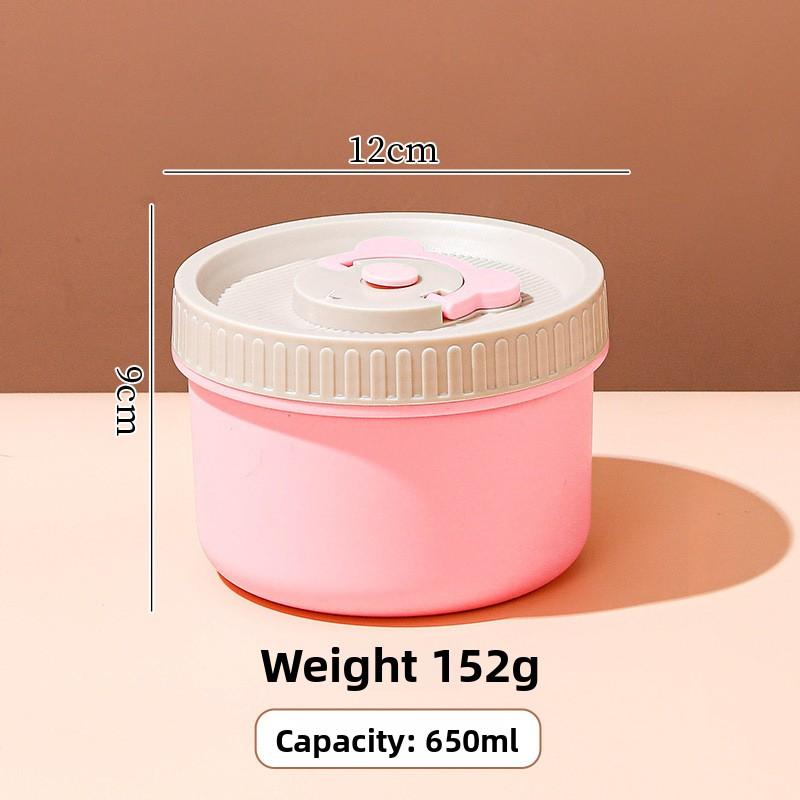 Stainless Steel Insulated Lunch Box, Round Lunch Box, Insulation Bag, Lunch Box, Portable Lunch Box for Students, Soup Bowl