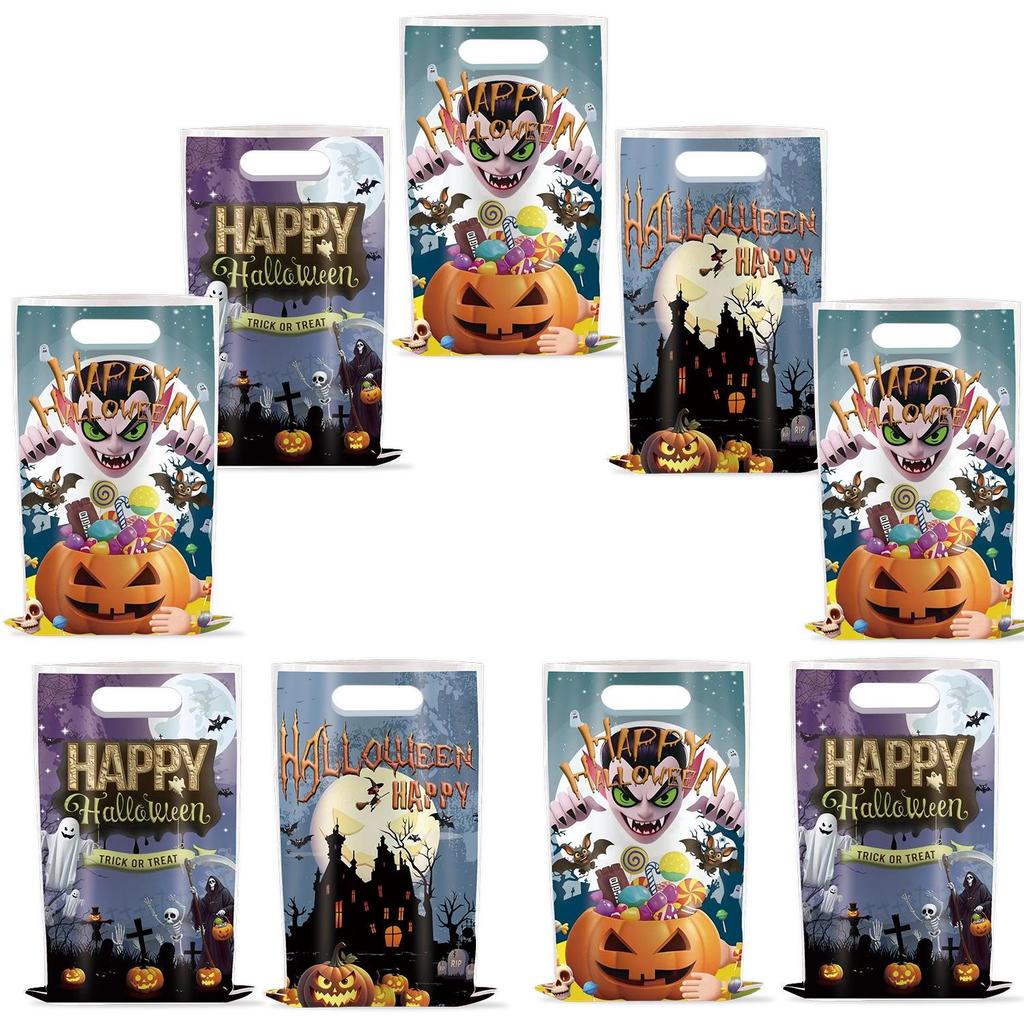 Ghostly Halloween Gift Bags - Skull Trick-or-Treat Party Decorations