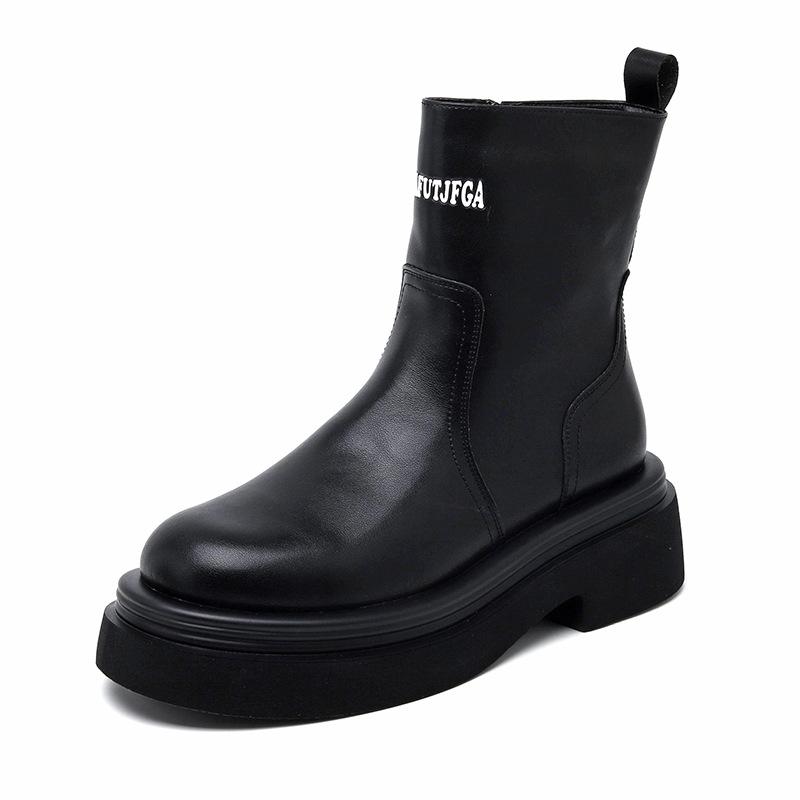 Martin boots men's high-top leather shoes Chelsea boots medium-top winter British style thick-soled heightening leather boots 5041-R