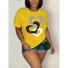 Summer women's cartoon print loose oversized casual round neck short sleeved T-shirt top