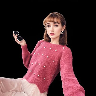 Dingzhu Temperament Jacke Pullover Koreanische Version Lazy Style Strickpullover