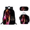 Student Backpack Lunch Bag Pencil Case 3-Piece Set, Waterproof Durable Large Capacity, MJ Pattern, Kids School Bag Set