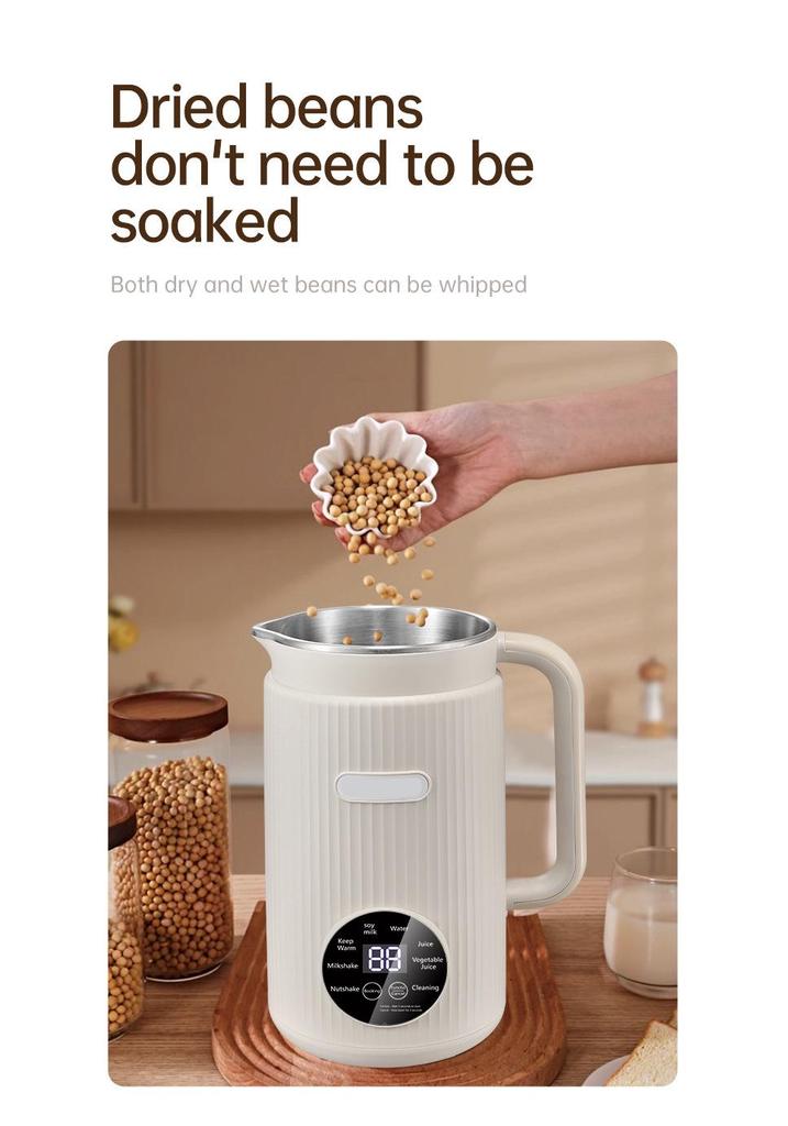 Mini-Sojamilchbereiter mit Doppelspannung - Automatische Wandbrechmaschine für 3-4 Portionen, kein Filter erforderlich.