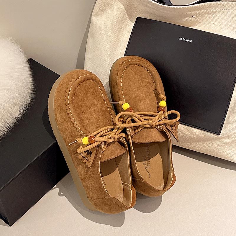 

Thick-soled all-inclusive Birkenstocks women s 2025 new autumn versatile lace-up retro women s shoes casual Birkenstocks 40