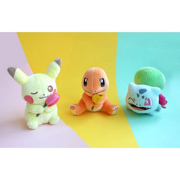 Pokemon Charmander with Flower, Mixed Colors, 14 Cm, Popular Toys for Korean Children