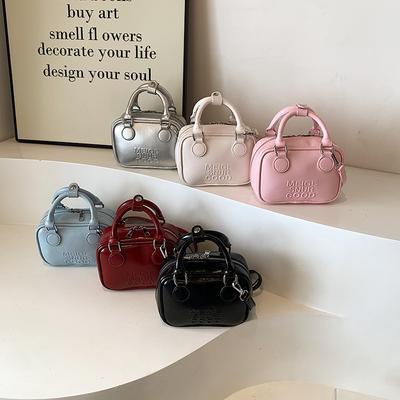 Export Modehandtasche Damen 2025 Neue Koreanische Version Kleine Quadratische Tasche PU Rosa Vielseitige Schulter Umhängetasche