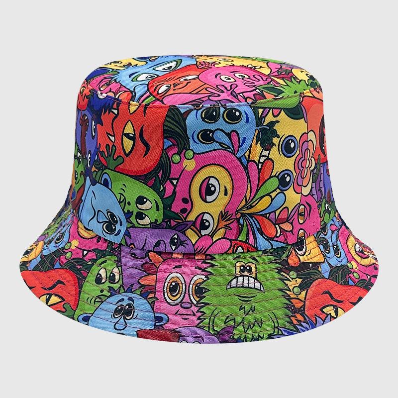 Dye Tie Fisherman Hat Uv Protection Assorted Colors Print Butterfly Cat Leaf Cap