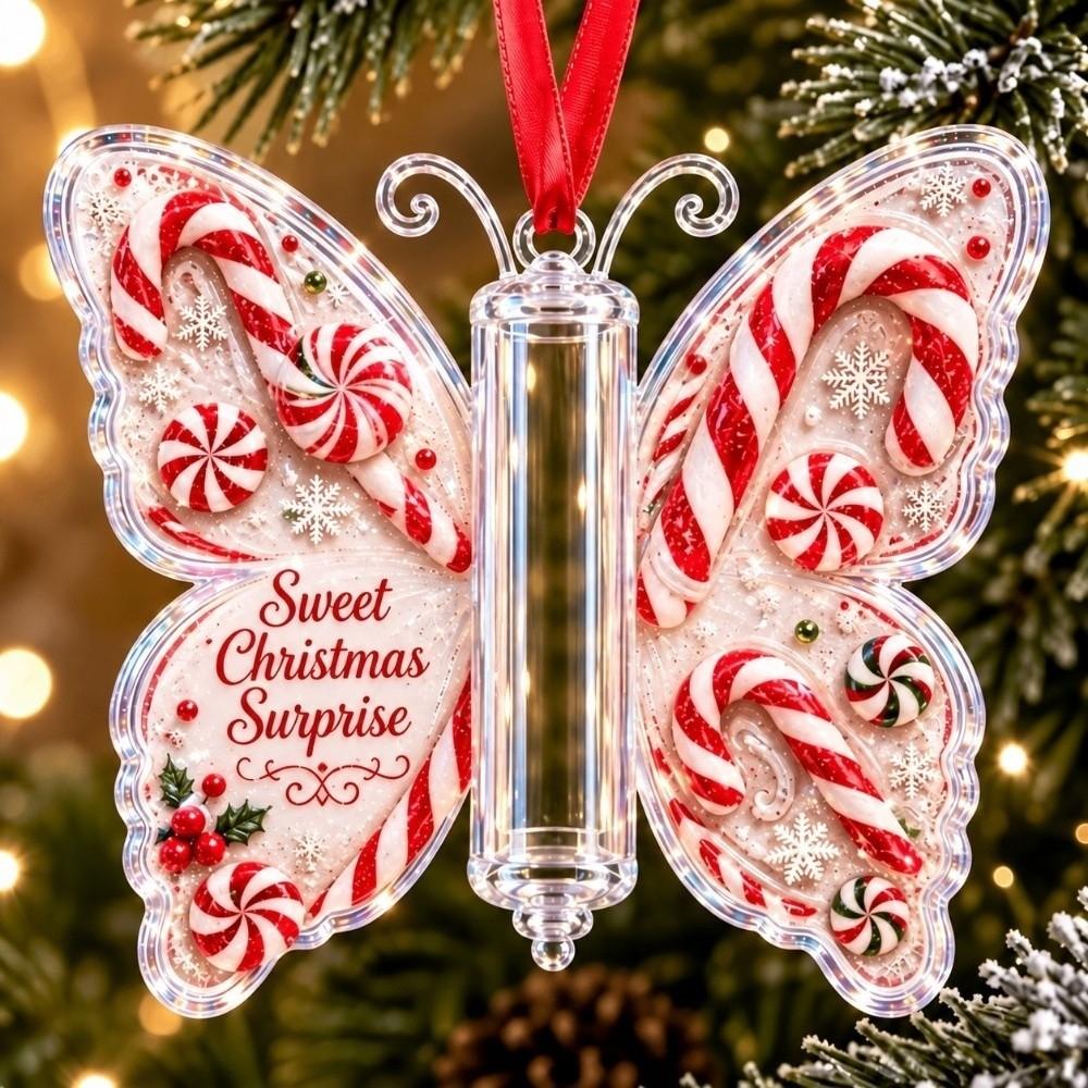 Lightweight Butterfly Christmas Ornament Transparent Holiday Tree Decoration  Kids Gifts