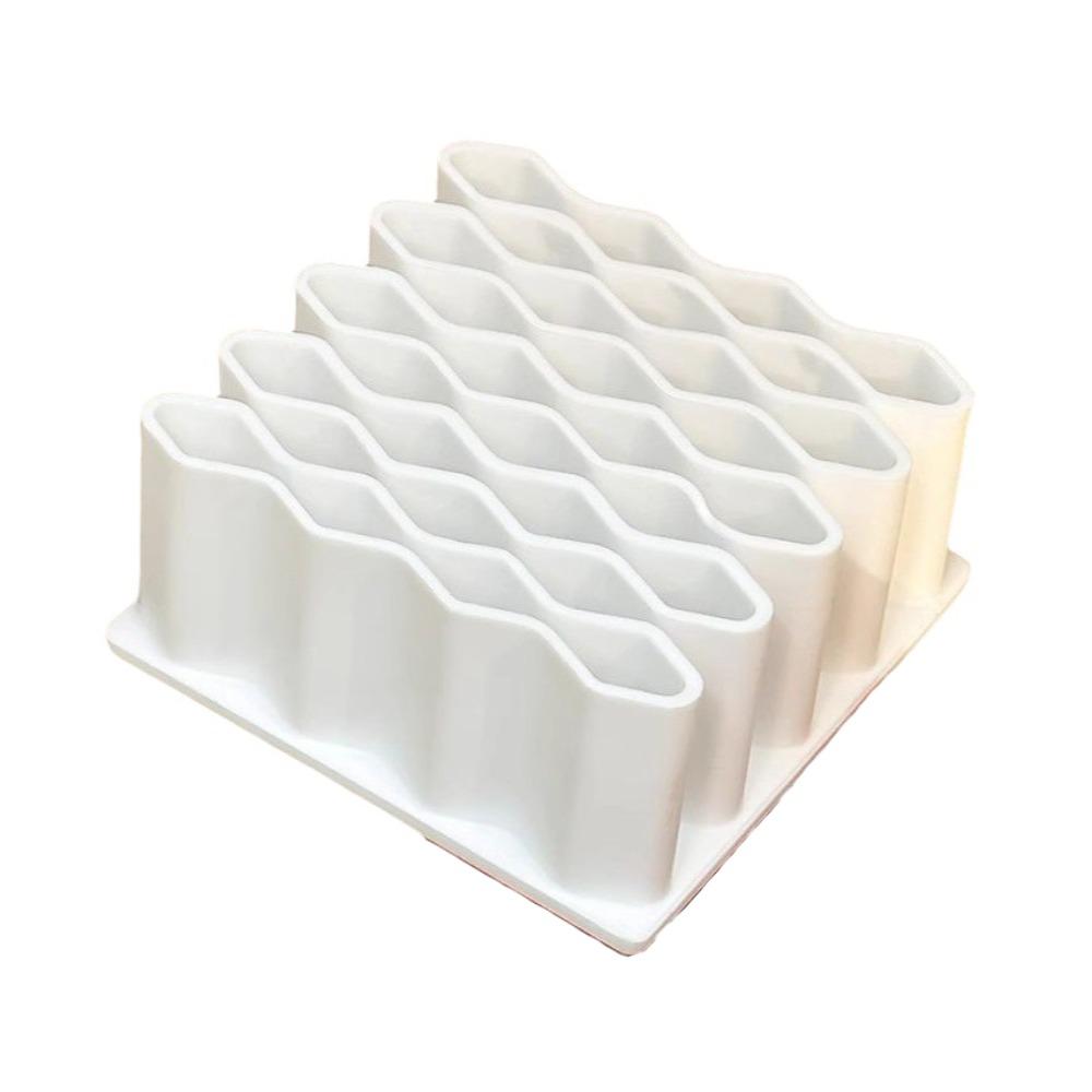 

6PCS Portable Makeup Brush Organizer Plastic Pencil Storage Box Durable Wave Pen Holder Travel белый