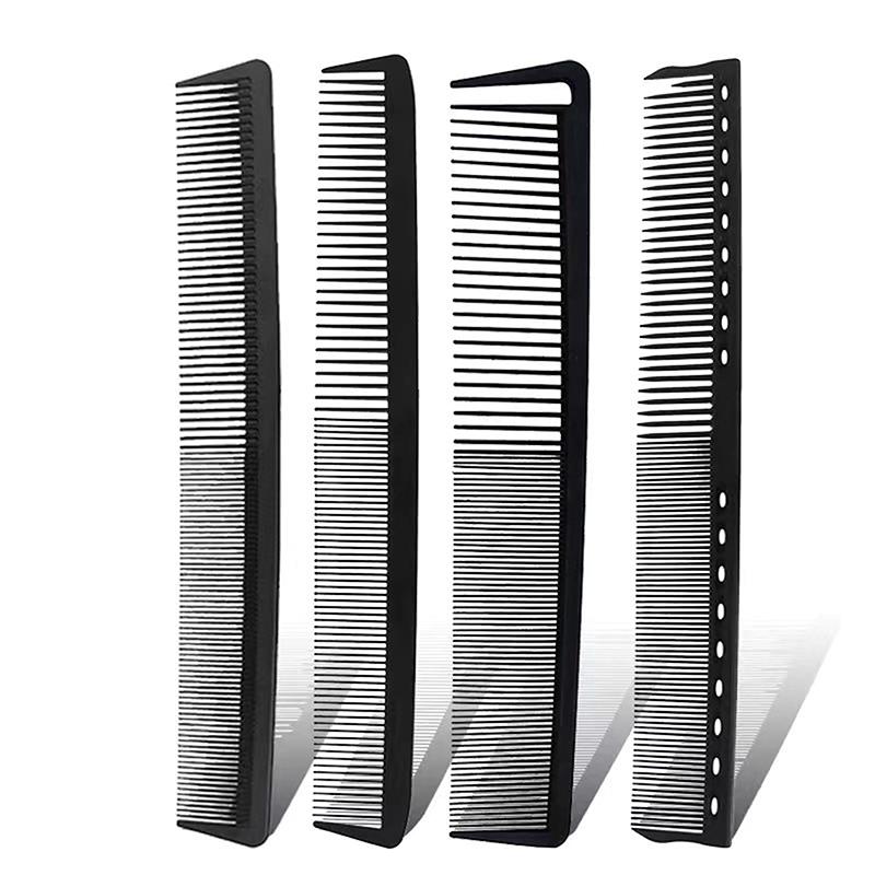 Black Professional Hair Cutting Comb Anti-Static Flat Head Cutter Comb Finetooth Haircut Brush Salon Tools Barber Hair Accessor