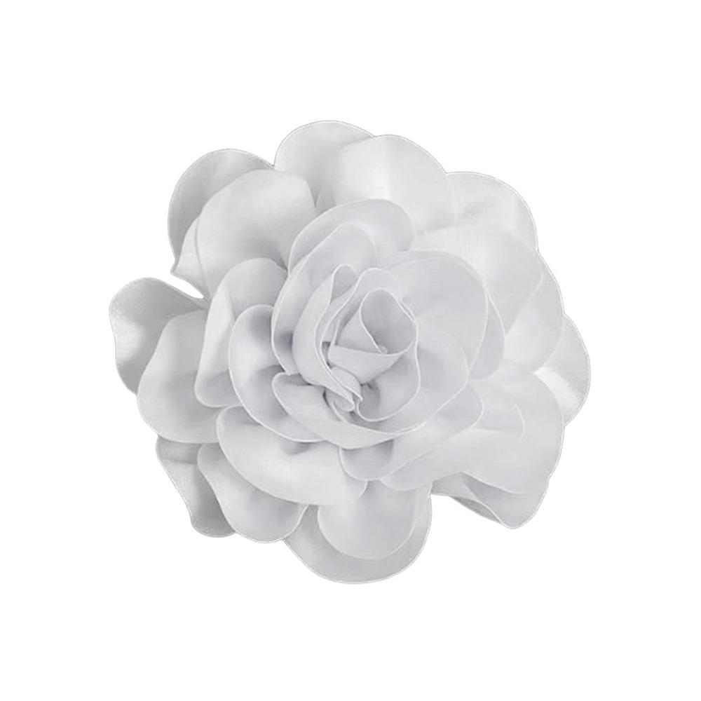 

Queen Badge Pin Black Satin French Satin Brooch for Funerals and Mourning білий