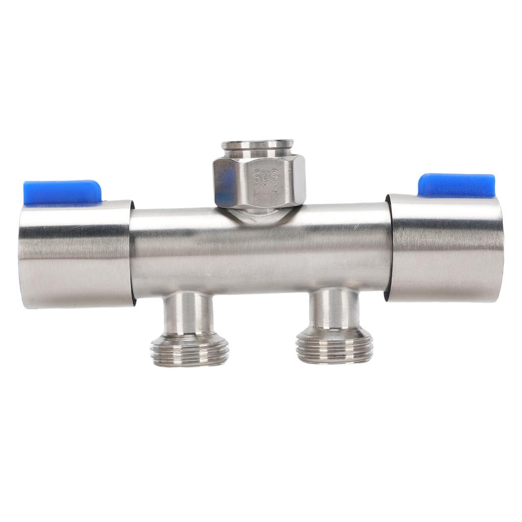 Garden Hose Splitter 304 Stainless Steel 1 Inlet 2 Outlet G1 2 Female Outdoor Faucet Splitter for Kitchen