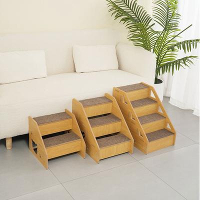 Escalones de Madera para Mascotas de 3 Niveles Escaleras para Mascotas para Subir a Camas Altas Superficie Antideslizante Rampa de Madera para Perros Escalones para Mascotas para Acceder a Sofás y Camas