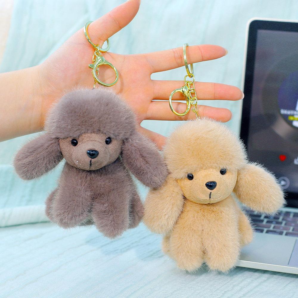 Plush Poodle Dog Toy Gift For Girls With Keychain And Bag Decor