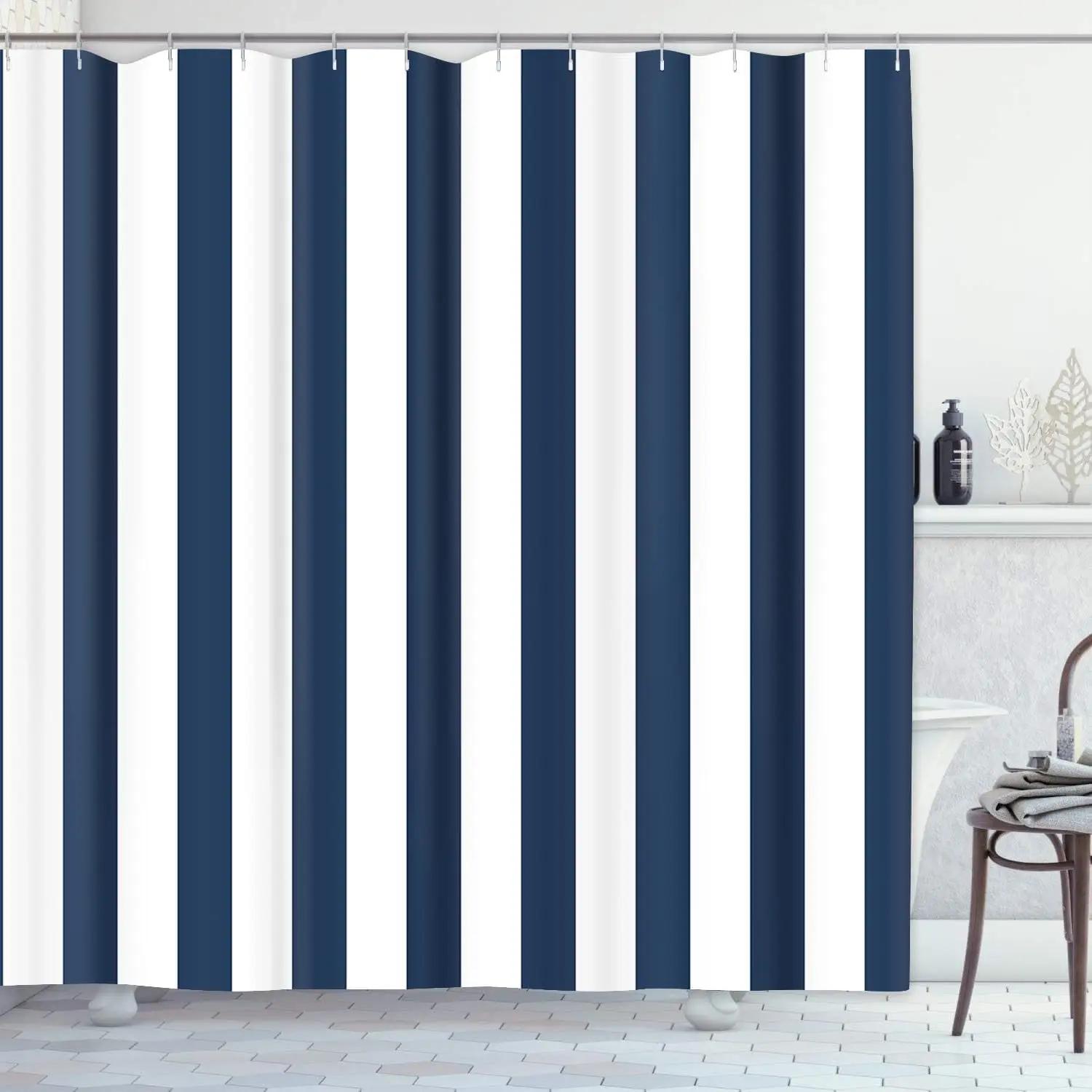 

Striped Shower Curtain, Colorful White Modern Fashion Minimalist Polyester Printed Fabric Bathroom Decorative Accessories 90x180cm