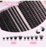 DIY Cross-Border Single Cluster D-Curved False Eyelashes Set - 640 Clusters with Mixed Lower Lashes