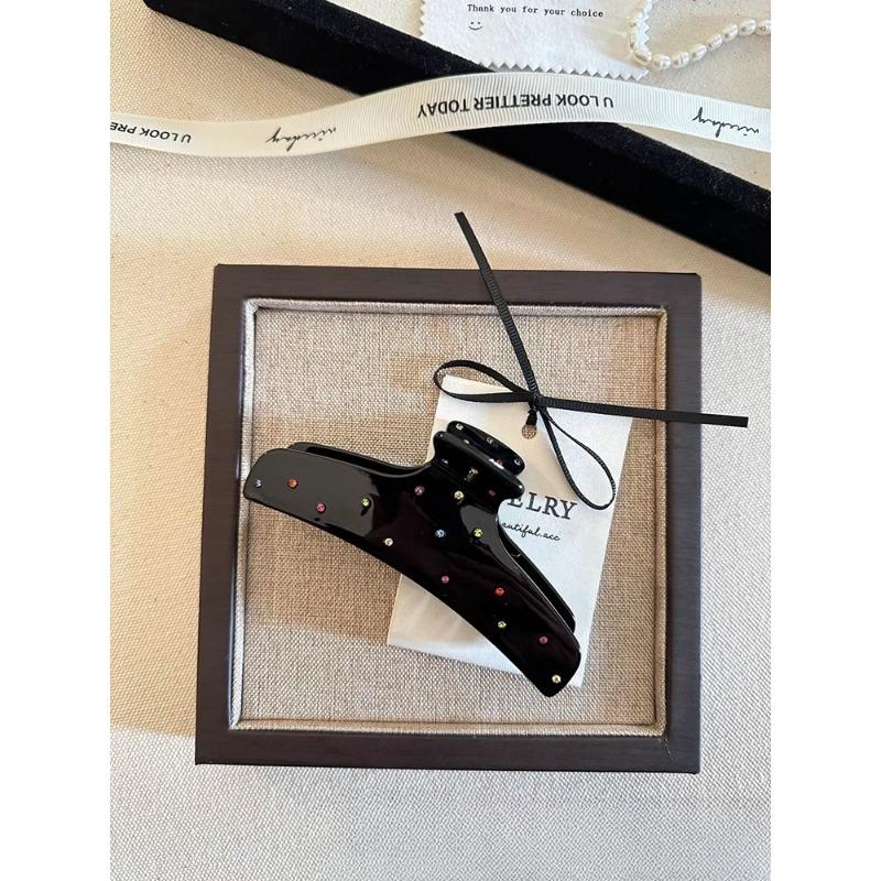 Large Colored Rhinestone Acetate Hair Clip Shark Clip Back of The Head Updo Grappling Clip and Hair Accessory