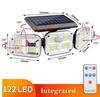 Three-Head LED Solar Motion Sensor Outdoor Wall Light, Waterproof for Garden, Courtyard, Fence, and Home Lighting.