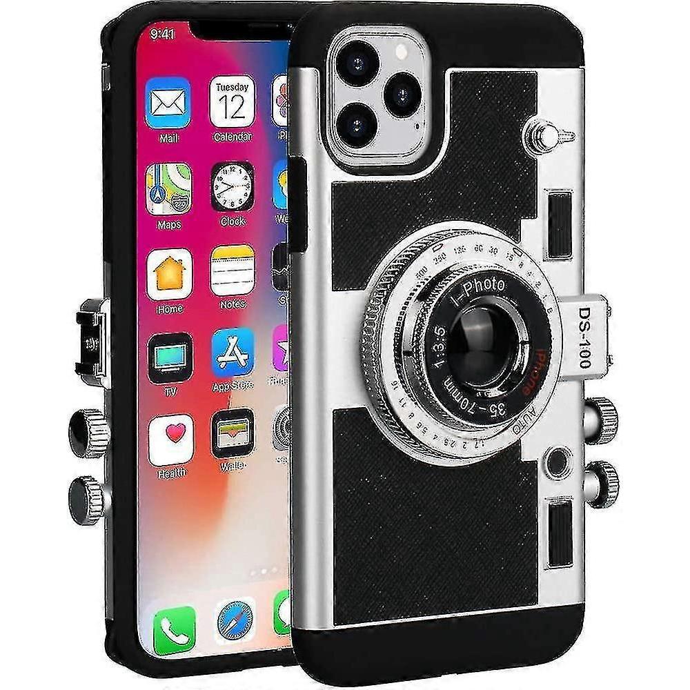 Iphone 14 serijai - Emily in Paris kameros dėklas su unikaliu 3D vintažiniu dizainu ir nuimamu dirželiu Iphone 14/14 Pro/14 Plus/14 Pro Max