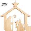 Festive Table Centerpieces for Christmas 13Pcs Wooden Nativity Scene Set, Mini Holy Family Figurines, Set Tabletop Manger Decorations Christan Indoor