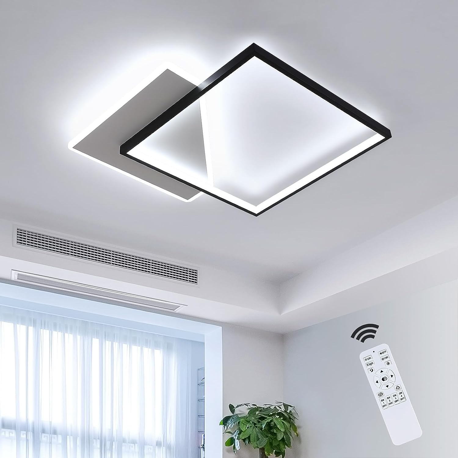 

Светодиодный потолочный светильник SENQIU Современный квадратный потолочный светильник с регулируемой яркостью 3000K-6000K Подходит для гостиной, спальни и столовой.