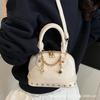 2025 new niche design high-end champagne rivet portable shell bag women's fashionable foreign style shoulder messenger bag