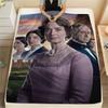 1 Stück Flanelldecke mit Downton Abbey Aufdruck, Hohe Qualität für alle Jahreszeiten, Heimdekoration, Wärme und Komfort, Perfekt für Weihnachtsgeschenke
