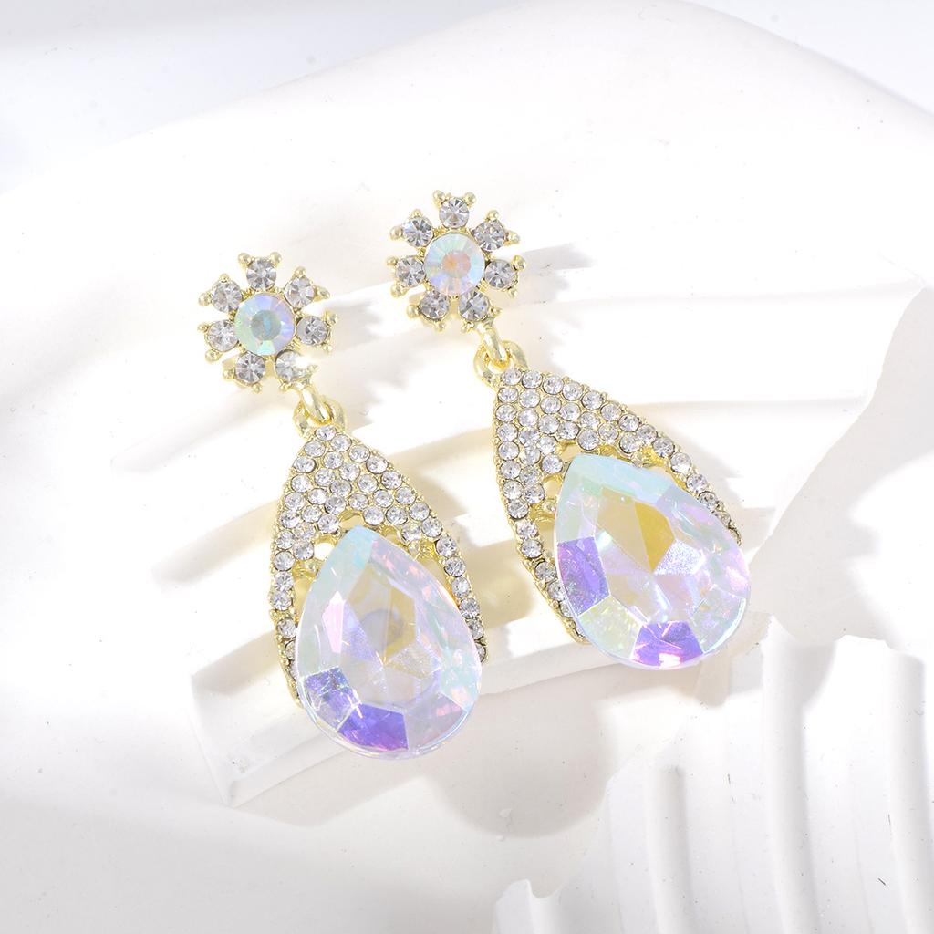 Vintage Luxury Waterdrop Dangle Earrings Fashionable Evening Party Accessories Elegant Drop Earrings For Formal Gowns