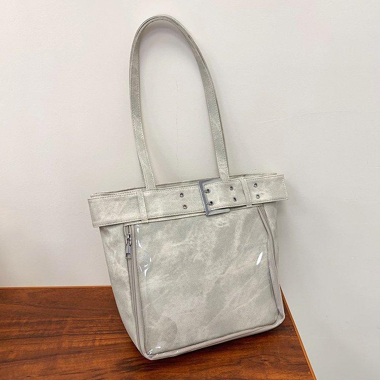 Original Design Girl Cool Ulzzang Ita Bag Large Capacity Transparent Tote Bag Y2K Vintage Shoulder Bag Anime Cartoon Handbag