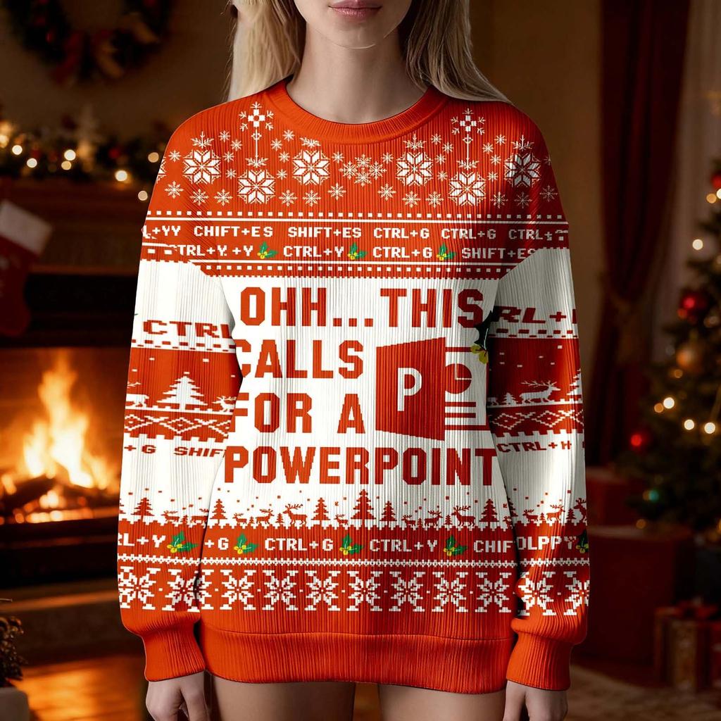 Women's Fashion Casual Round Neck Long Sleeve Top Printed Pullover Sweatshirt