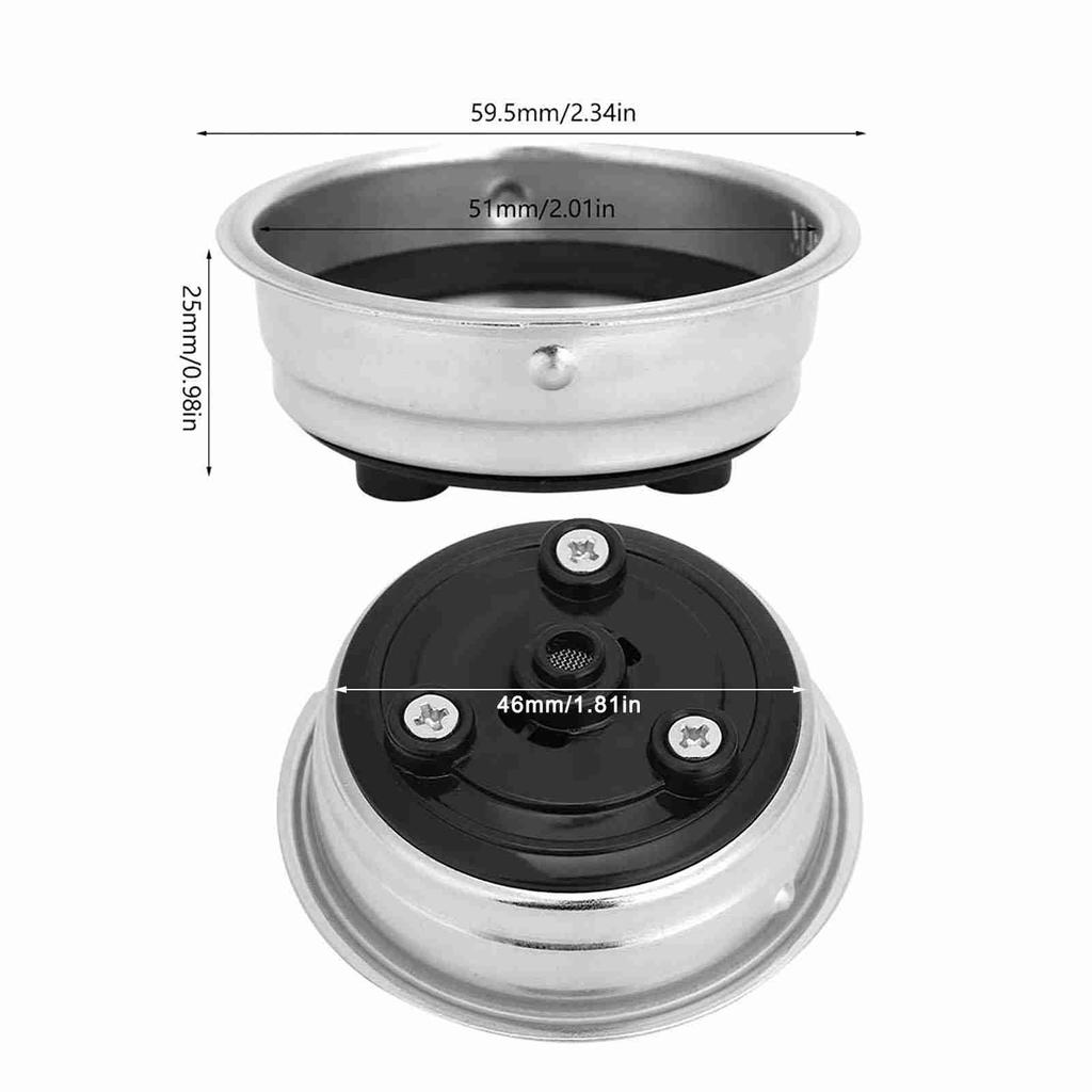 51mm Avtagbar Kaffefilterkorg i Rostfritt Stål Sil Kaffemaskintillbehör för Hemmakontor
