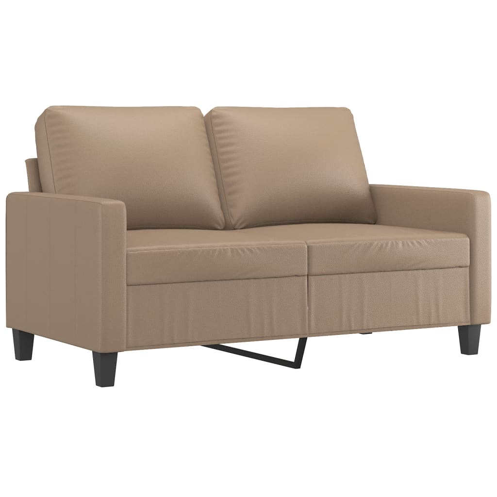Vidaxl 2-Seater Sofa With Cushions, Cappuccino, Faux Leather