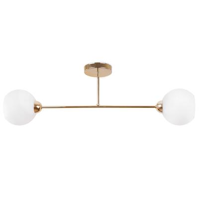 Asturia Gold Ceiling Lamp 2-Flat White Lampshade E27