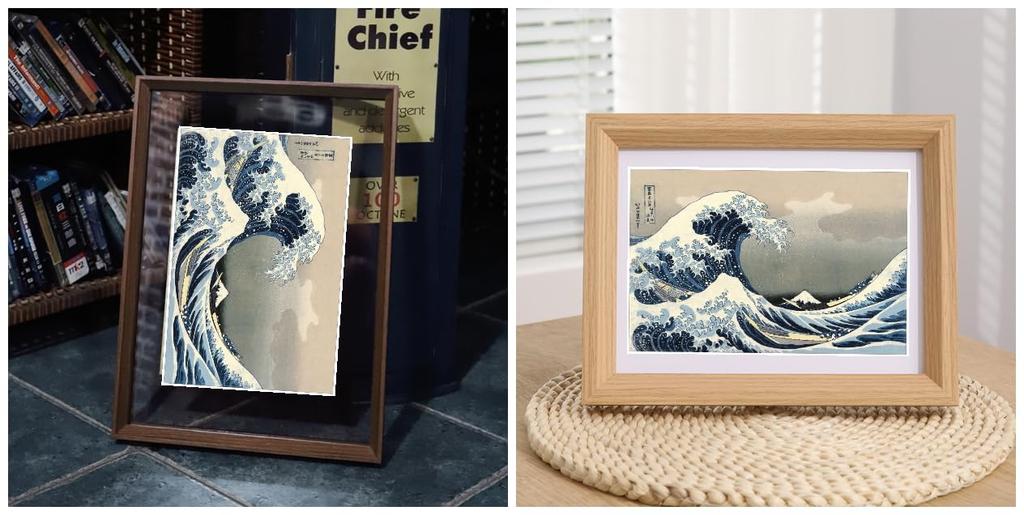 miniature jigsaw puzzle featuring the Views of Mount The Great Wave off finished size 38 x 26 cm 1000-piece Ukiyo-e Thirty-six Fuji, Kanagawa,