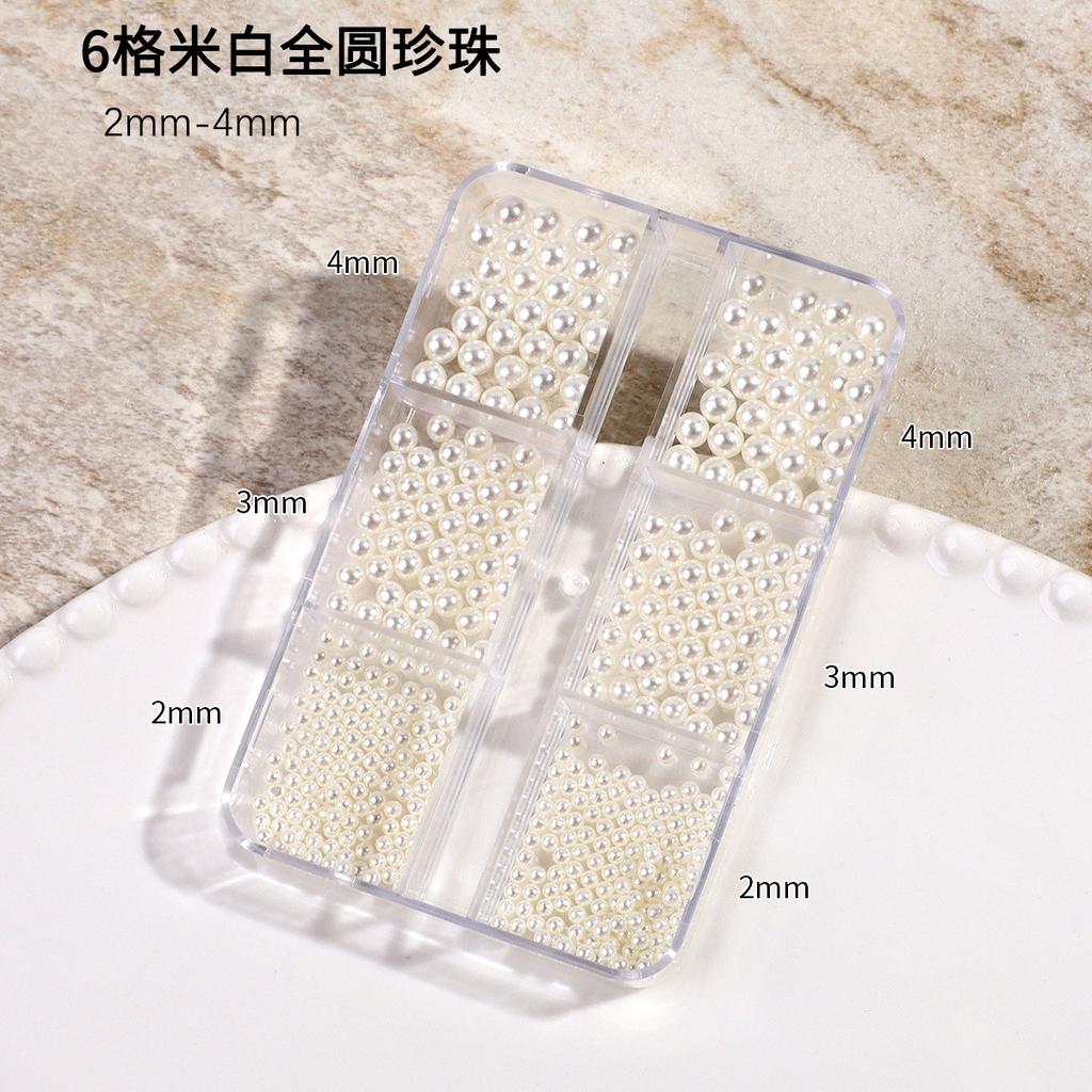 Ins Japanese Flat-Bottom Manicure, Pure White Beige Pearl, Semi-Round, Full-Round Highlight, No Peeling, No Fading, Nail Accessories