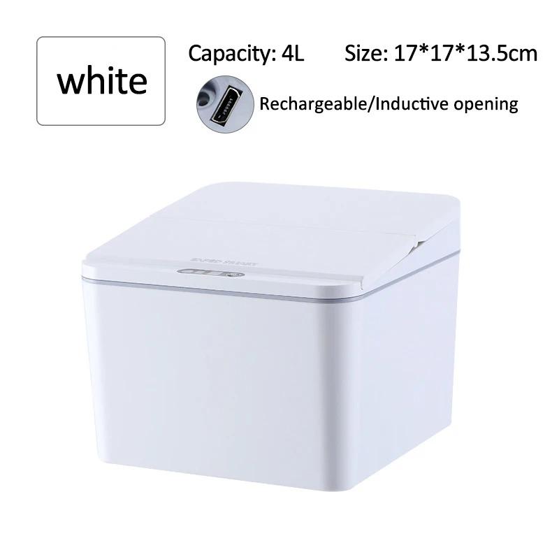 Intelligent Mini Desktop Trash Can Automatic Touchless Infrared Motion Sensor Trash Can Car Trash Portable Storage For Kitchen