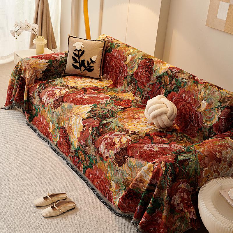 Happy Snacks Stain-Resistant Non-Slip Sofa Cover Blanket